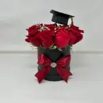 Caja para grado con rosas flor natural