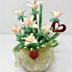 Centrito de Lirios de Chuche con Corazones