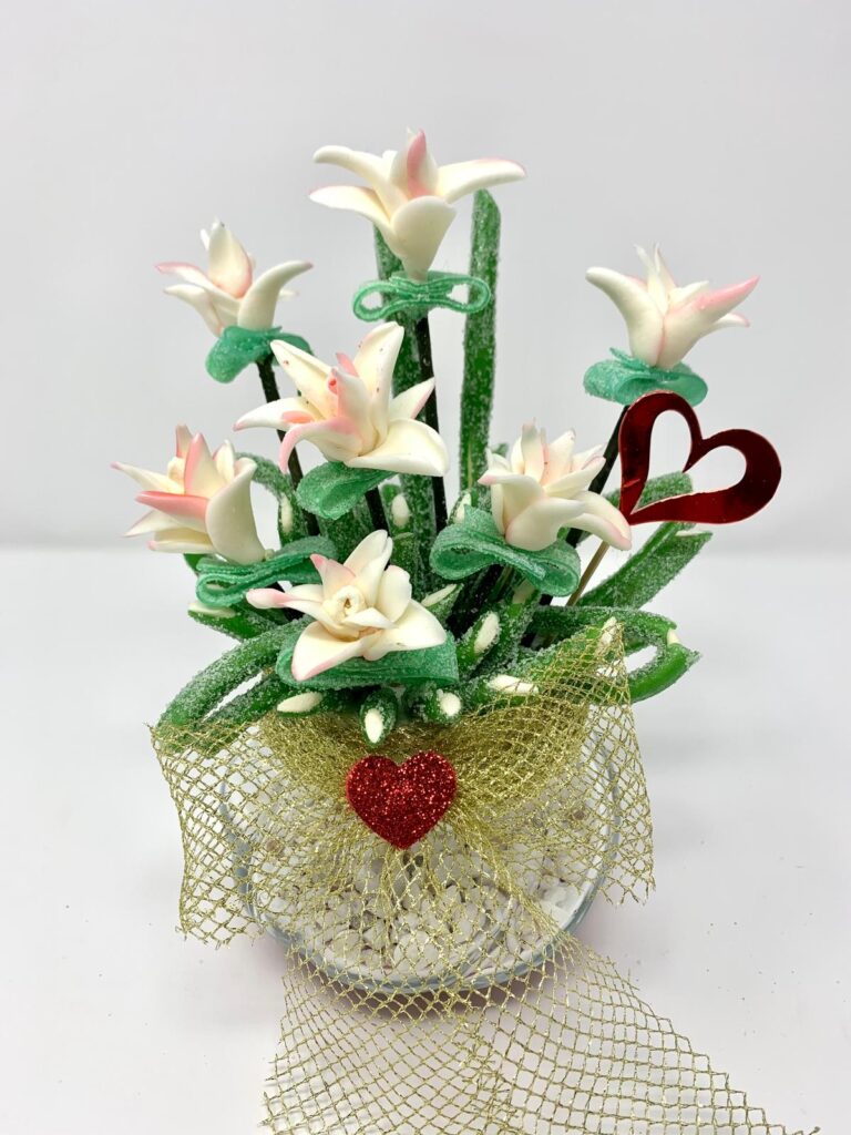 Centrito de Lirios de Chuche con Corazones